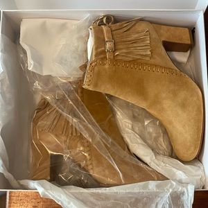 Tabitha Simmons Brown Fringe Booties
